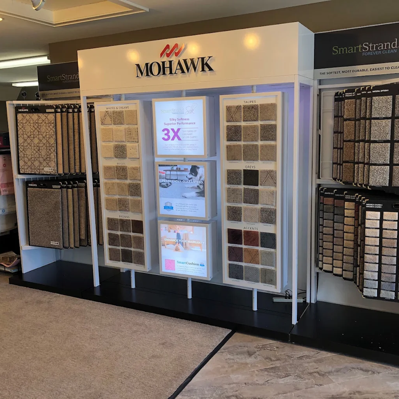 Mohawk carpet samples at Somerset WI store
